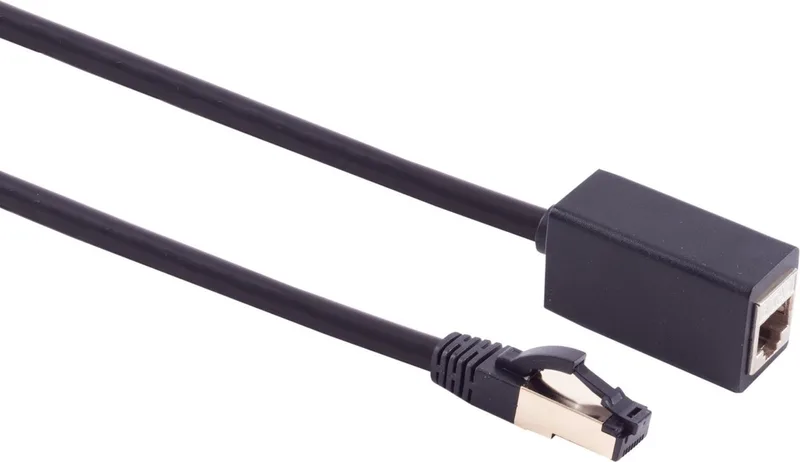 S/FTP CAT8.1 40 Gigabit netwerk verlengkabel / LSZH - 3 meter från S-Impuls i Svart – produktbild