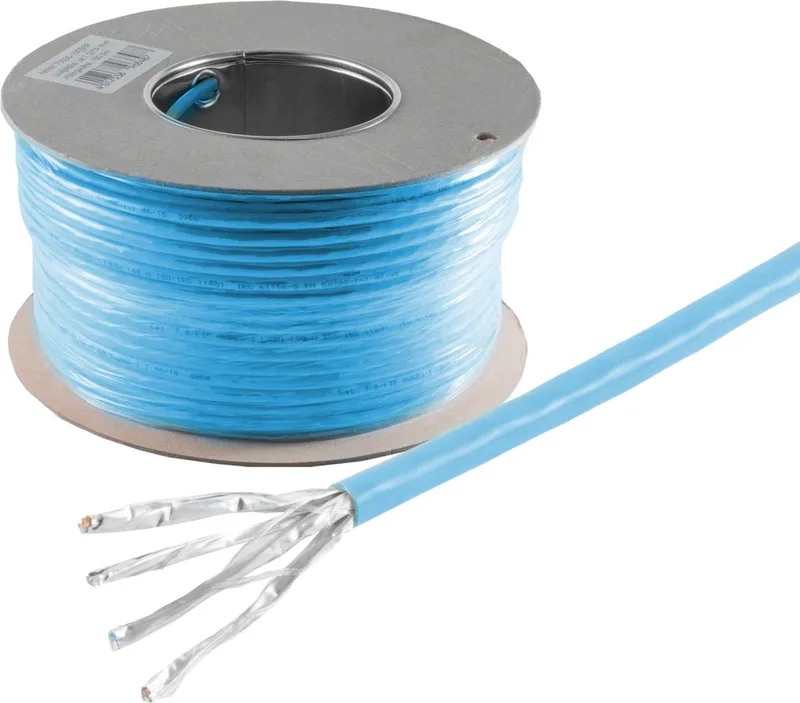 S/FTP CAT8.1 40 Gigabit Netwerkkabel - CU - 22AWG - Stug - LSZH - 100 meter från S-Impuls i Blå – produktbild