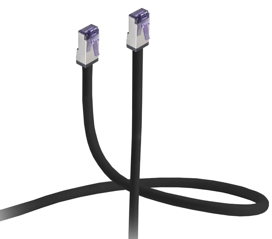 Patchkabel CAT 6A S/FTP flexibel 500MHz 25cm zwart van ShiverPeaks – productfoto