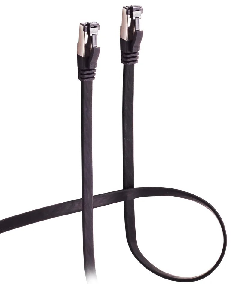Patchkabel CAT8.1 U/FTP flach schwarz 1m de ShiverPeaks – photo produit
