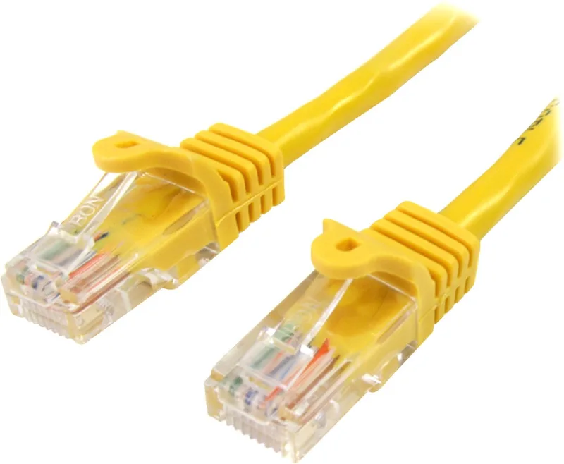Cat5e Ethernet netwerkkabel met snagless RJ45 connectors - UTP kabel 0,5m från Startech i Gul – produktbild