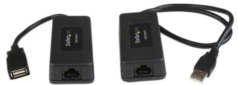 StarTech 1-poort USB via Cat5 / Cat6 Ethernet Verlenger - tot 40m från Startech i Svart – produktbild