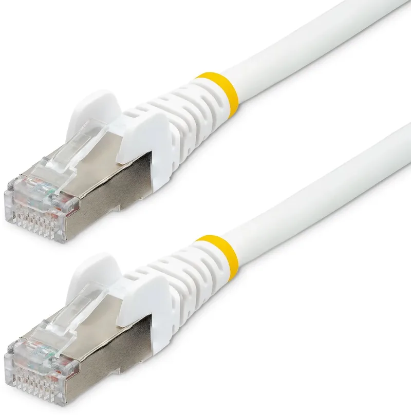 StarTech.com 1.5m CAT6a Ethernet Kabel, Low Smoke Zero Halogen (LSZH), 10GbE 500MHz 100W PoE++ Snagless RJ-45 S/FTP Netwerk Patch Kabel met Trekontlasting, Fluke Tested/ETL van Startech in Wit – productfoto