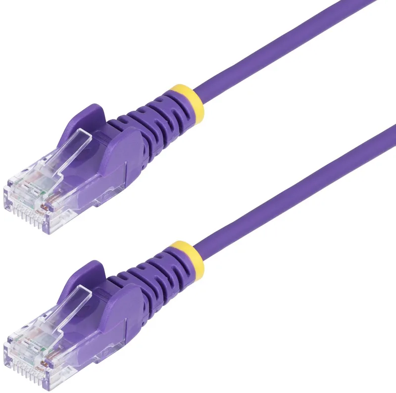StarTech.com 10m Dunne CAT6 Ethernet Kabel, Snagless, 100W PoE, UTP, LSZH, 28AWG Pure Koperdraad, Slim RJ45 Netwerk Patchkabel met Trekontlasting, Fluke Getest by Startech in Purple – product photo
