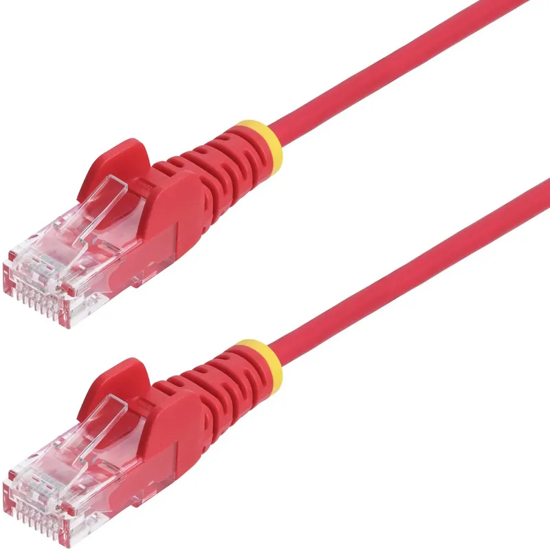StarTech.com 15m Dunne CAT6 Ethernet Kabel, Snagless, 100W PoE, UTP, LSZH, 28AWG Pure Koperdraad, Slim RJ45 Netwerk Patchkabel met Trekontlasting, Fluke Getest från Startech i Röd – produktbild