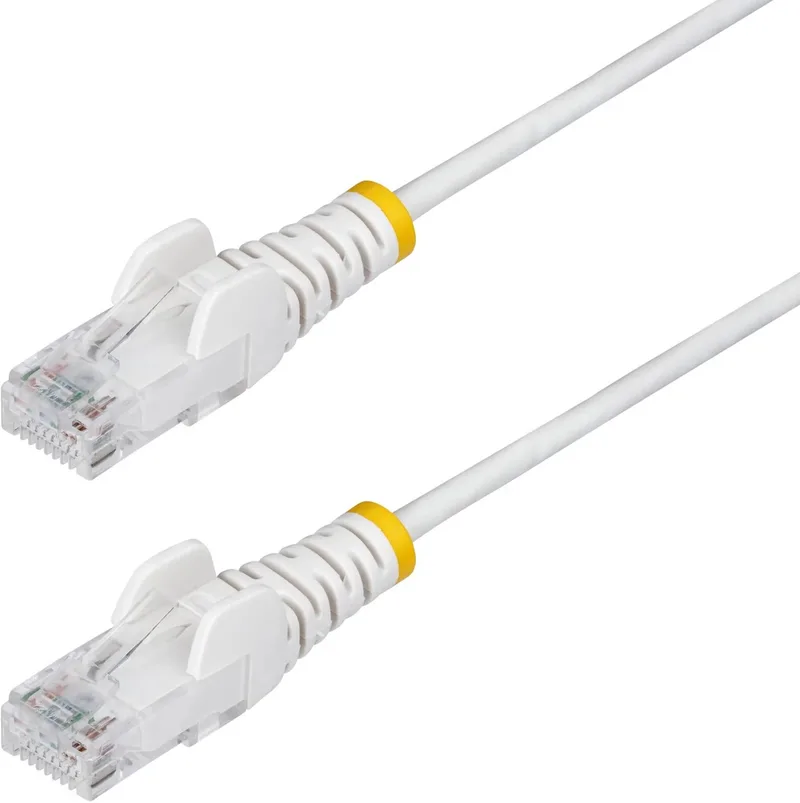 StarTech.com 1m Dunne CAT6 Ethernet Kabel, Snagless, 100W PoE, UTP, LSZH, 28AWG Pure Koperdraad, Slim RJ45 Netwerk Patchkabel met Trekontlasting, Fluke Getest från Startech i Vit – produktbild
