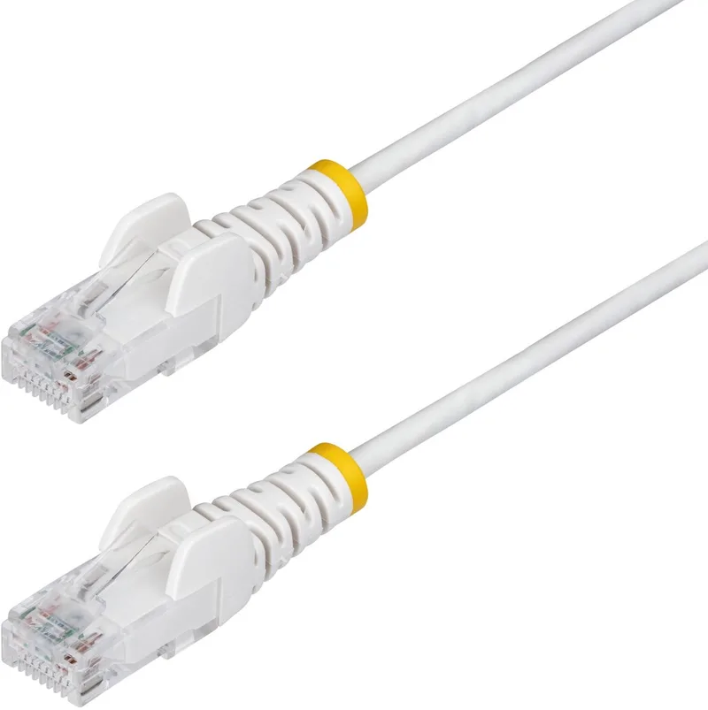StarTech.com 3m Dunne CAT6 Ethernet Kabel, Snagless, 100W PoE, UTP, LSZH, 28AWG Pure Koperdraad, Slim RJ45 Netwerk Patchkabel met Trekontlasting, Fluke Getest by Startech in White – product photo