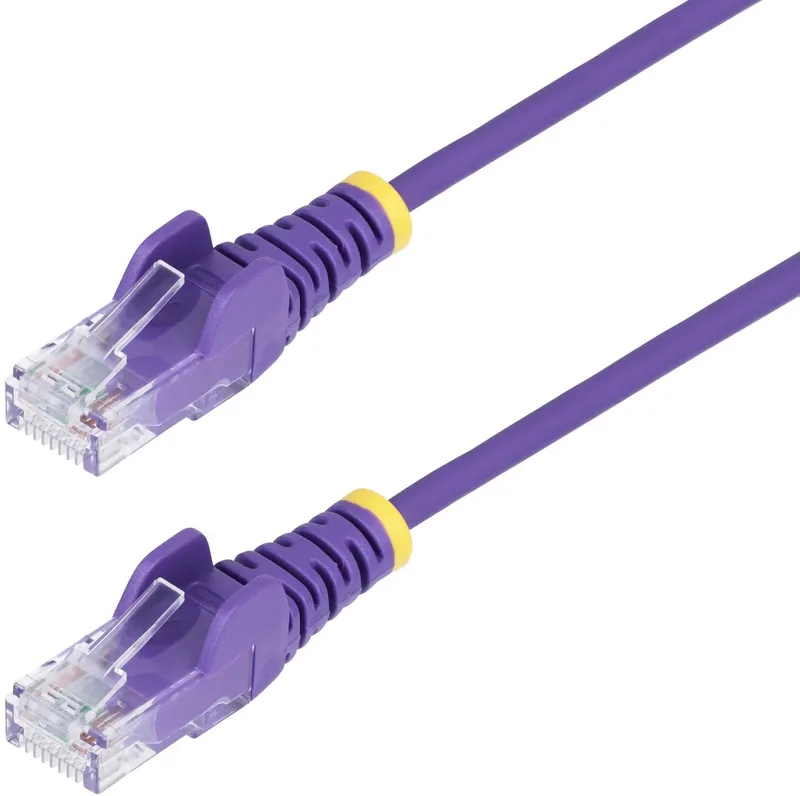 StarTech.com 50cm Dunne CAT6 Ethernet Kabel, Snagless, 100W PoE, UTP, LSZH, 28AWG Pure Koperdraad, Slim RJ45 Netwerk Patchkabel met Trekontlasting, Fluke Getest by Startech in Purple – product photo