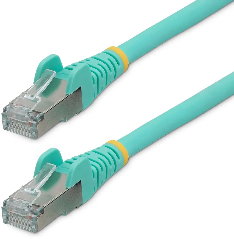 StarTech.com 7m CAT6a Ethernet Kabel, Aqua, Low Smoke Zero Halogen (LSZH), 10GbE 500MHz 100W PoE++ Snagless RJ-45 S/FTP Netwerk Patch Kabel met Trekontlasting, Fluke Tested/ETL van Startech in Lichtblauw – productfoto
