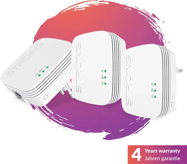 Powerline 600 Kit Mini - Trio Prises CPL - Powerline Kit - 600 Mbps - Elke Box/Router Compatibel - 1 Ethernetpoort - Snelle Plug & Play Installatie - Overal Breedband Internet Toegang - 4 jaar garantie