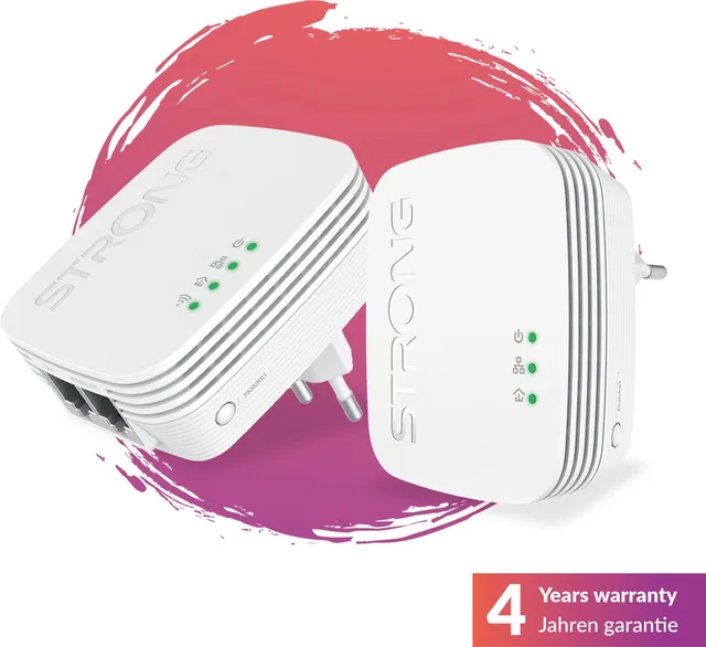 Powerline Wifi 600 Kit - Duo Wifi Powerline Outlets - Powerline Kit - 600 Mbps/Wifi 300 Mbps - Compatibel met elke Box/Router - 1 Ethernetpoort - Snelle Installatie - 4 jaar garantie