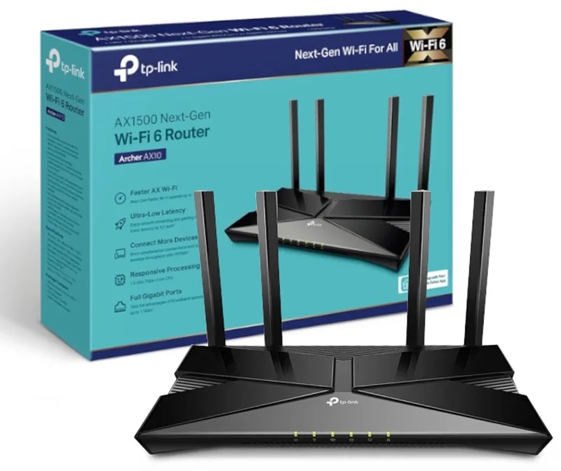 Archer AX10 Serie - Router - WiFi 6 - DualBand - 1 Gb/s by TP-Link in Black – product photo