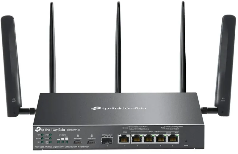 ER706WP-4G draadloze router Gigabit Ethernet Dual-band (2.4 GHz / 5 GHz) Zwart van TP-Link in Zwart – productfoto