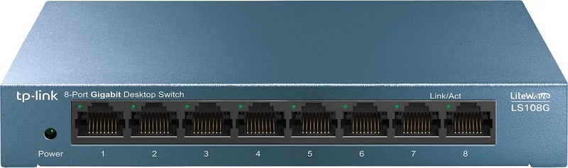 LS108G - Netwerk Switch - 8-poorts - Unmanaged by TP-Link in Blue – product photo
