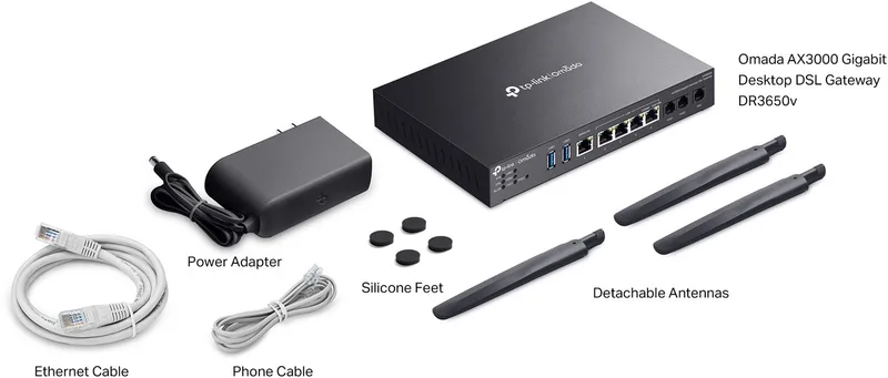 Omada AX3000 draadloze router Gigabit Ethernet Dual-band (2.4 GHz / 5 GHz) Zwart de TP-Link en Noir – photo produit
