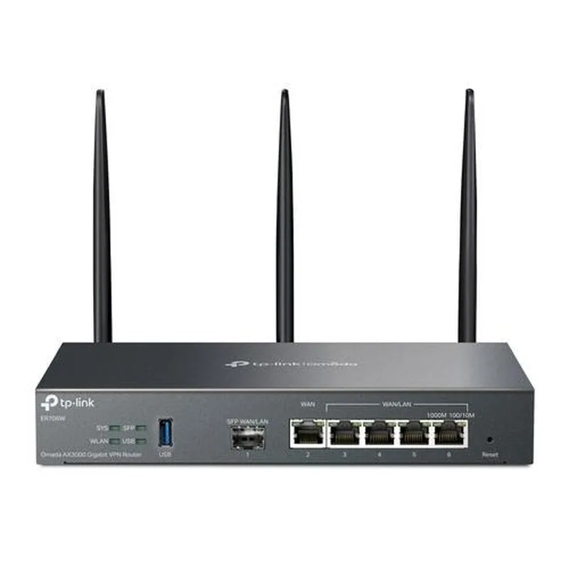 Omada ER706W draadloze router gigabit-ethernet dual-band (2,4 GHz / 5 GHz) zwart van TP-Link – productfoto
