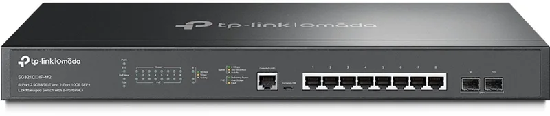 Omada SG3210XHP-M2 netwerk-switch Managed L2+ 2.5G Ethernet (100/1000/2500) Power over Ethernet (PoE) 1U van TP-Link in Zwart – productfoto