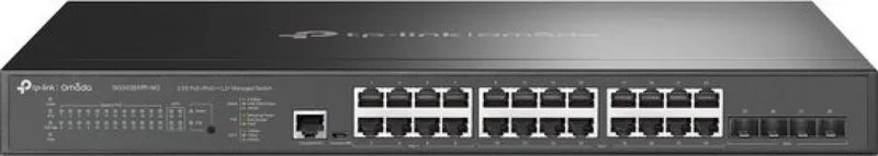 Omada SG3428XPP-M2 netwerk-switch Managed L2+ 2.5G Ethernet (100/1000/2500) Power over Ethernet (PoE) by TP-Link in Black – product photo