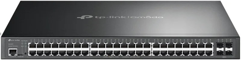 Omada SG3452P netwerk-switch Managed L2/L3 Gigabit Ethernet (10/100/1000) Power over Ethernet (PoE) 1U by TP-Link in Black – product photo