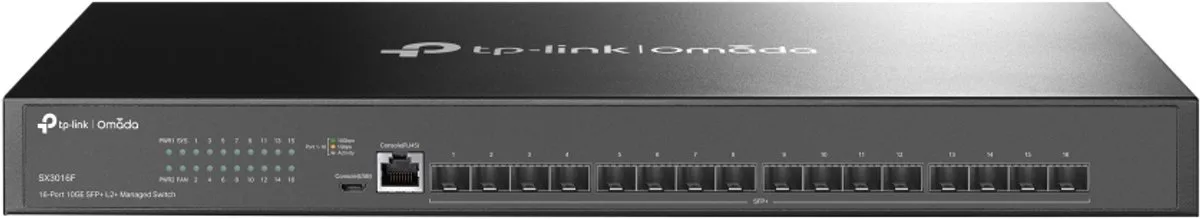 Omada SX3016F netwerk-switch Managed L2+/L3 by TP-Link in Black – product photo