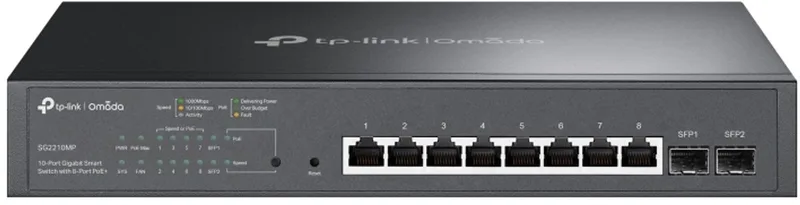 Omada TL-SG2210MP Managed L2/L2+ Gigabit Ethernet (10/100/1000) Power over Ethernet (PoE) 1U de TP-Link en Noir – photo produit