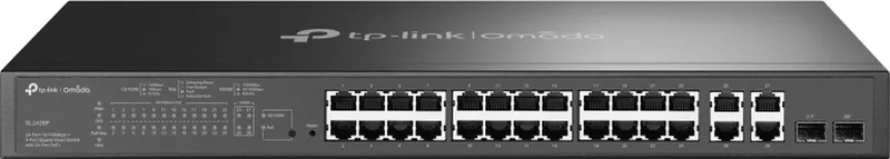 T1500-28PCT Netwerkswitch - 24 Poorten - PoE - SFP van TP-Link in Zwart – productfoto
