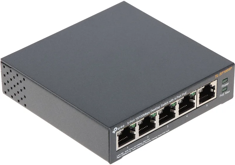 TL-SF1005P - Netwerk Switch- Unmanaged -PoE Switch - 5 poorten by TP-Link in Black – product photo