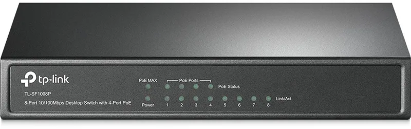 TL-SF1008P netwerk-switch Unmanaged Fast Ethernet (10/100) Power over Ethernet (PoE) från TP-Link i Olijf – produktbild