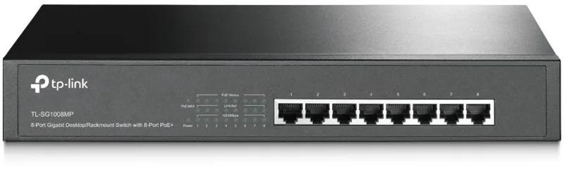 TL-SG1008MP - Netwerkswitch - 8 Poorten - PoE+ - Unmanaged by TP-Link in Black – product photo