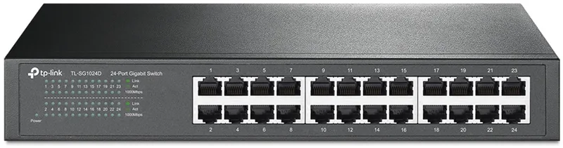 TL-SG1024D netwerk-switch Unmanaged Gigabit Ethernet (10/100/1000) von TP-Link in Grau – Produktfoto
