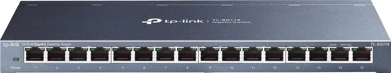 TL-SG116 - Netwerk Switch - Unmanaged - 16 poorten fra TP-Link i Sort – produktbillede