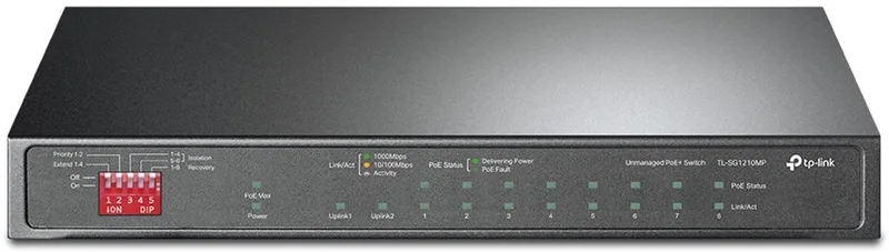 TL-SG1210MP netwerk-switch Unmanaged Gigabit Ethernet (10/100/1000) Power over Ethernet (PoE) de TP-Link en Noir – photo produit