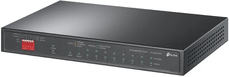 TL-SG1210PP netwerk-switch Unmanaged Gigabit Ethernet (10/100/1000) Power over Ethernet (PoE) de TP-Link en Noir – photo produit
