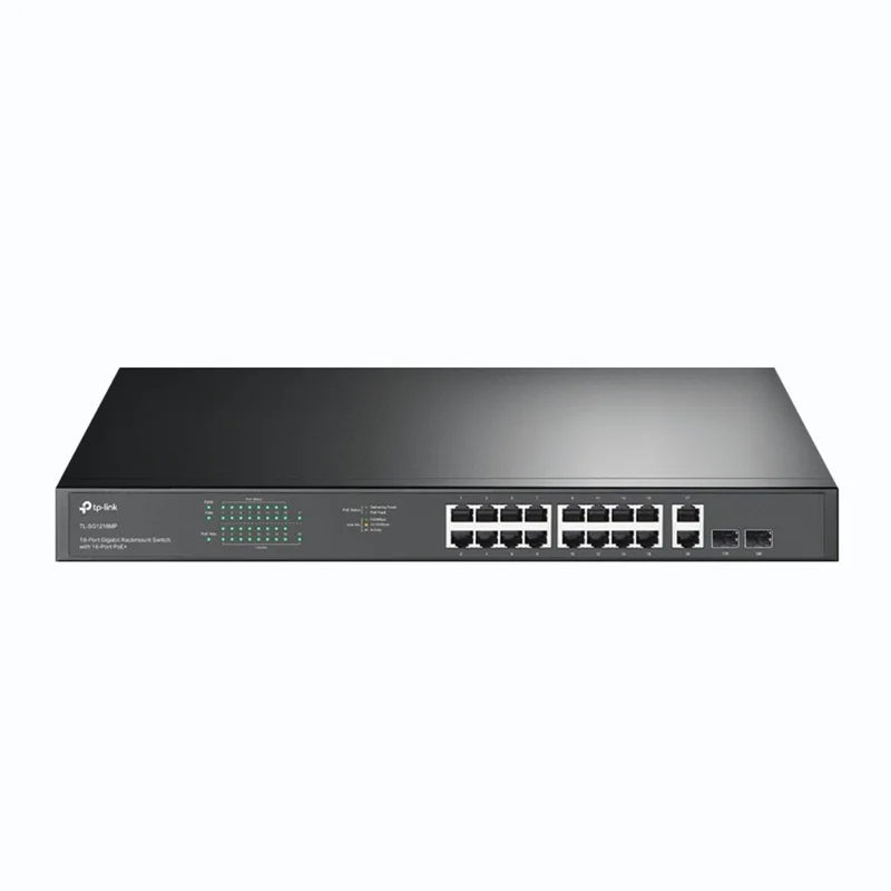 TL-SG1218MP netwerk-switch Unmanaged Gigabit Ethernet (10/100/1000) Power over Ethernet (PoE) 1U från TP-Link i Svart – produktbild