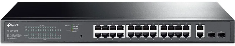 TL-SG1428PE netwerk-switch Managed L2 Gigabit Ethernet (10/100/1000) Power over Ethernet (PoE) 1U fra TP-Link i Sort – produktbillede