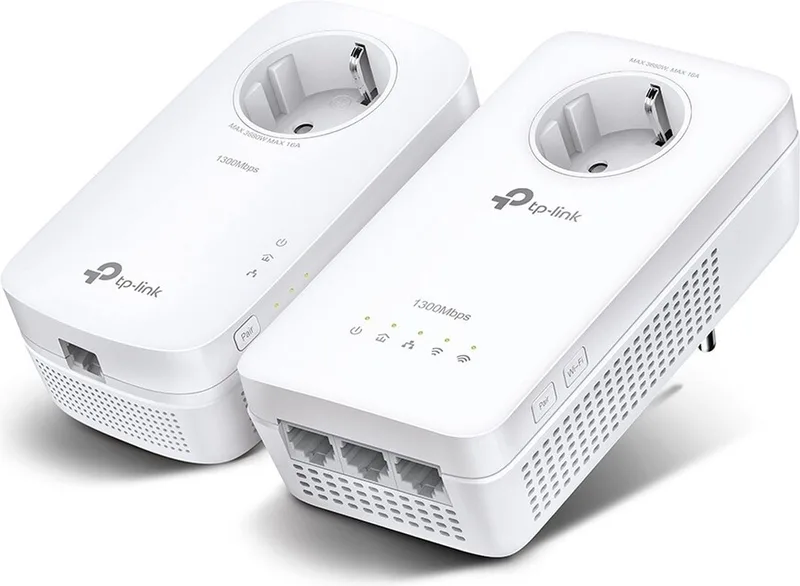 TL-WPA1300P KIT - Powerline Adapter - LAN - 2 Stuks van TP-Link in Zwart – productfoto