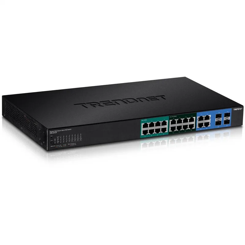 Switch 20-Port Gbit UPoE 370W Web Smart 19" de TRENDnet – photo produit