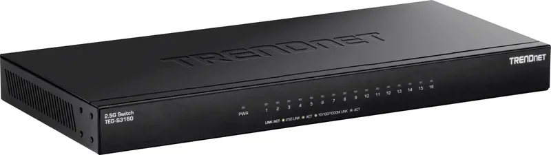 TEG-S3160 TEG-S3160 Netwerk switch 2.5 GBit/s von TRENDnet in Schwarz – Produktfoto