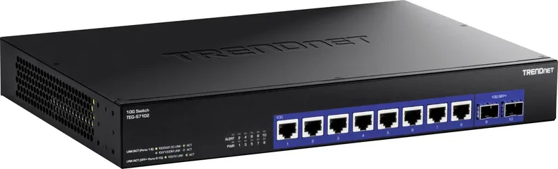 TEG-S7102 TEG-S7102 Netwerk switch 10 GBit/s van TRENDnet in Zwart – productfoto