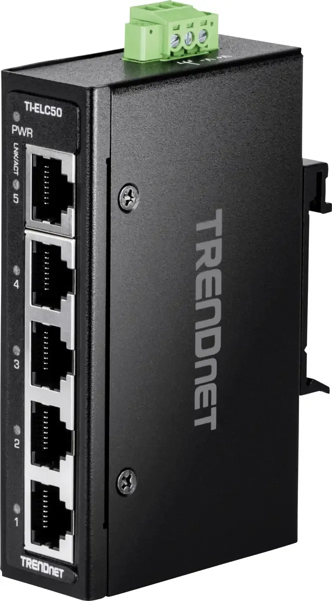 TI-ELC50 TI-ELC50 Netwerk switch 10 / 100 MBit/s von TRENDnet in Schwarz – Produktfoto