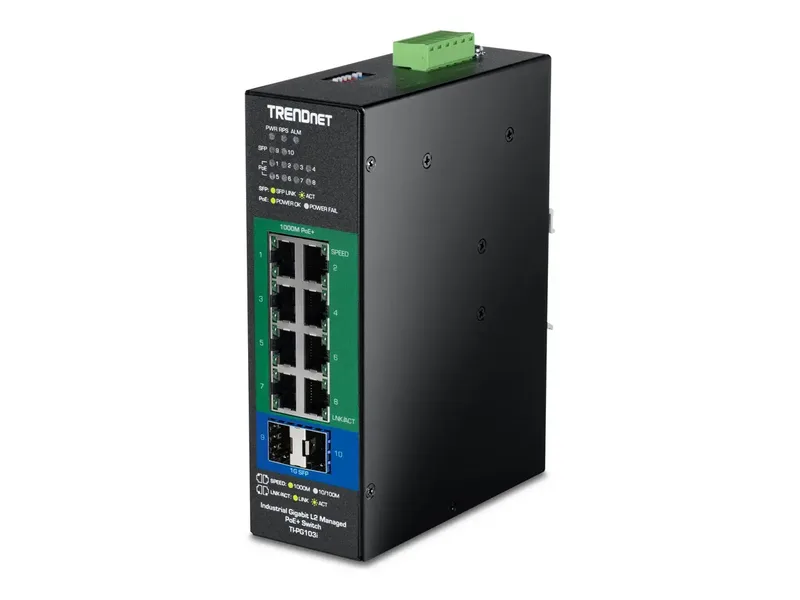 TI-PG103I TRENDnet TI-PG103i 10-Port PoE+ Switch I Netwerk switch 10 / 100 / 1000 MBit/s von TRENDnet in Schwarz – Produktfoto