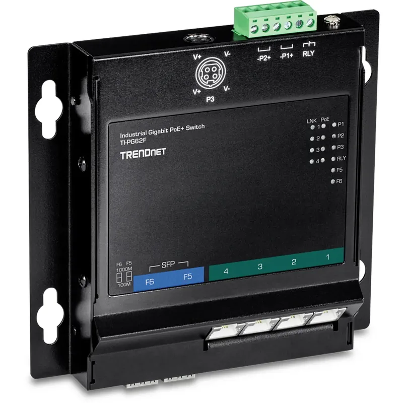 TI-PG62F TI-PG62F PoE+ Industrial Netwerk switch de TRENDnet en Noir – photo produit