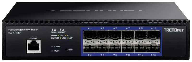 TL2-F7120 TL2-F7120 Netwerk switch SFP+ 12 poorten von TRENDnet in Schwarz – Produktfoto
