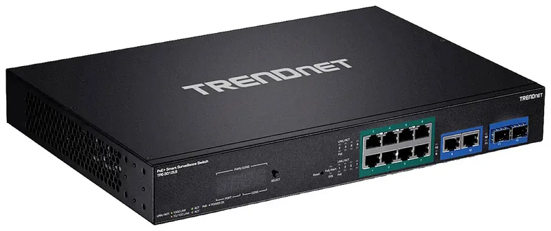 TPE-3012LS TPE-3012LS Netwerk switch 10 / 100 / 1000 MBit/s PoE-functie by TRENDnet in Black – product photo