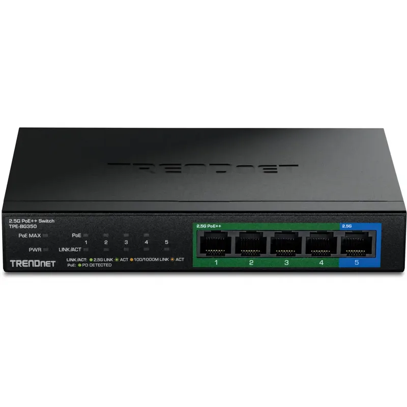 TPE-BG350 TRENDnet TPE-BG350 5-Port 2.5G Switch Po Netwerk switch de TRENDnet en Noir – photo produit