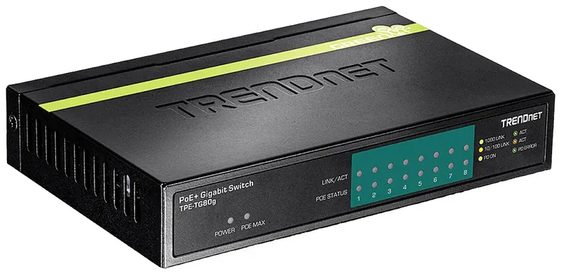 TPE-TG80g TPE-TG80g Netwerk switch 10 / 100 / 1000 MBit/s PoE-functie de TRENDnet en Noir – photo produit