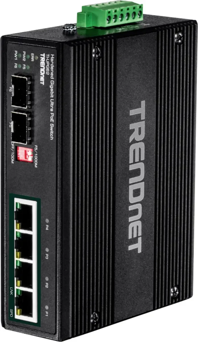 TrendNet 21.22.1280 TI-UPG62 Industrial Ethernet Switch 10 / 100 / 1000 MBit/s de TRENDnet en Noir – photo produit