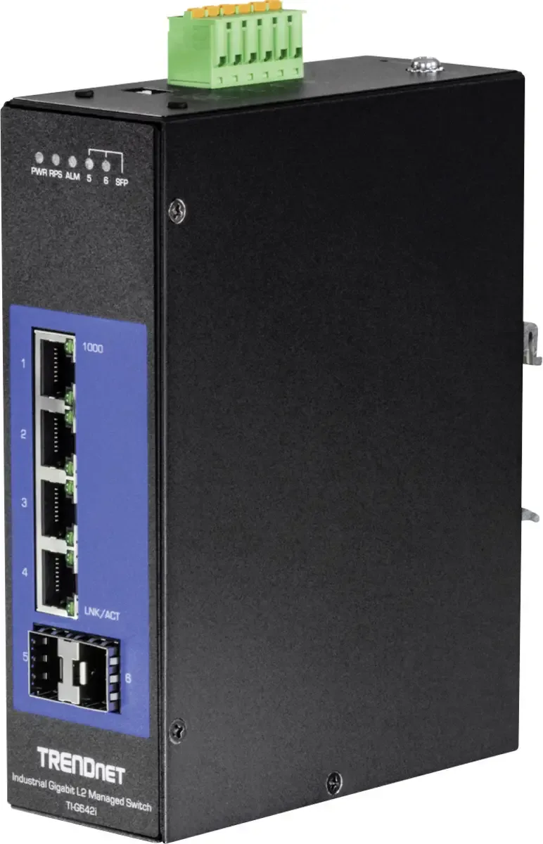 TrendNet 21.22.1437 TI-G642i Industrial Ethernet Switch 12 GBit/s von TRENDnet in Schwarz – Produktfoto