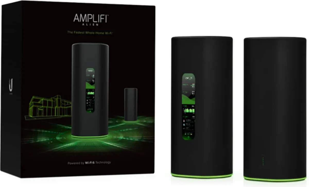 Amplifi Alien Bundel Kit - Router en Mesh Point - 5953 Mbps - Dual Band - Geschikt voor Wi-Fi 6 by Ubiquiti in Black – product photo