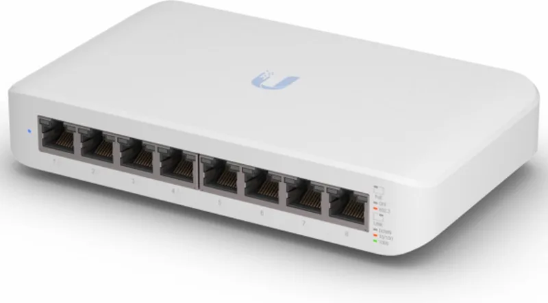 Switch Lite - Fully Managed Netwerkswitch - 8 poort - 52W PoE fra Ubiquiti i Hvid – produktbillede